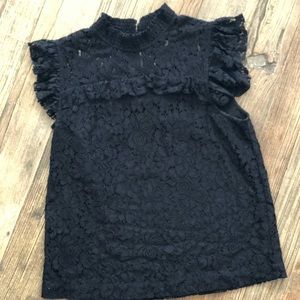 High Neck Black Lace Top